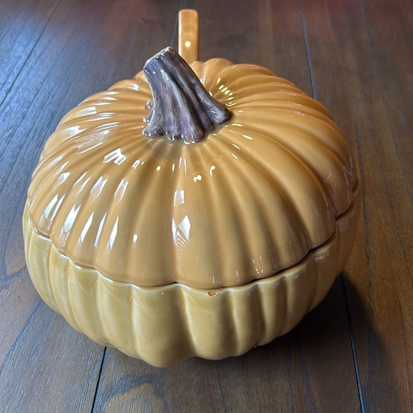 Pottery Barn Pumpkin Soup Tureen with Lid and Ladle - Picture 10 of 10